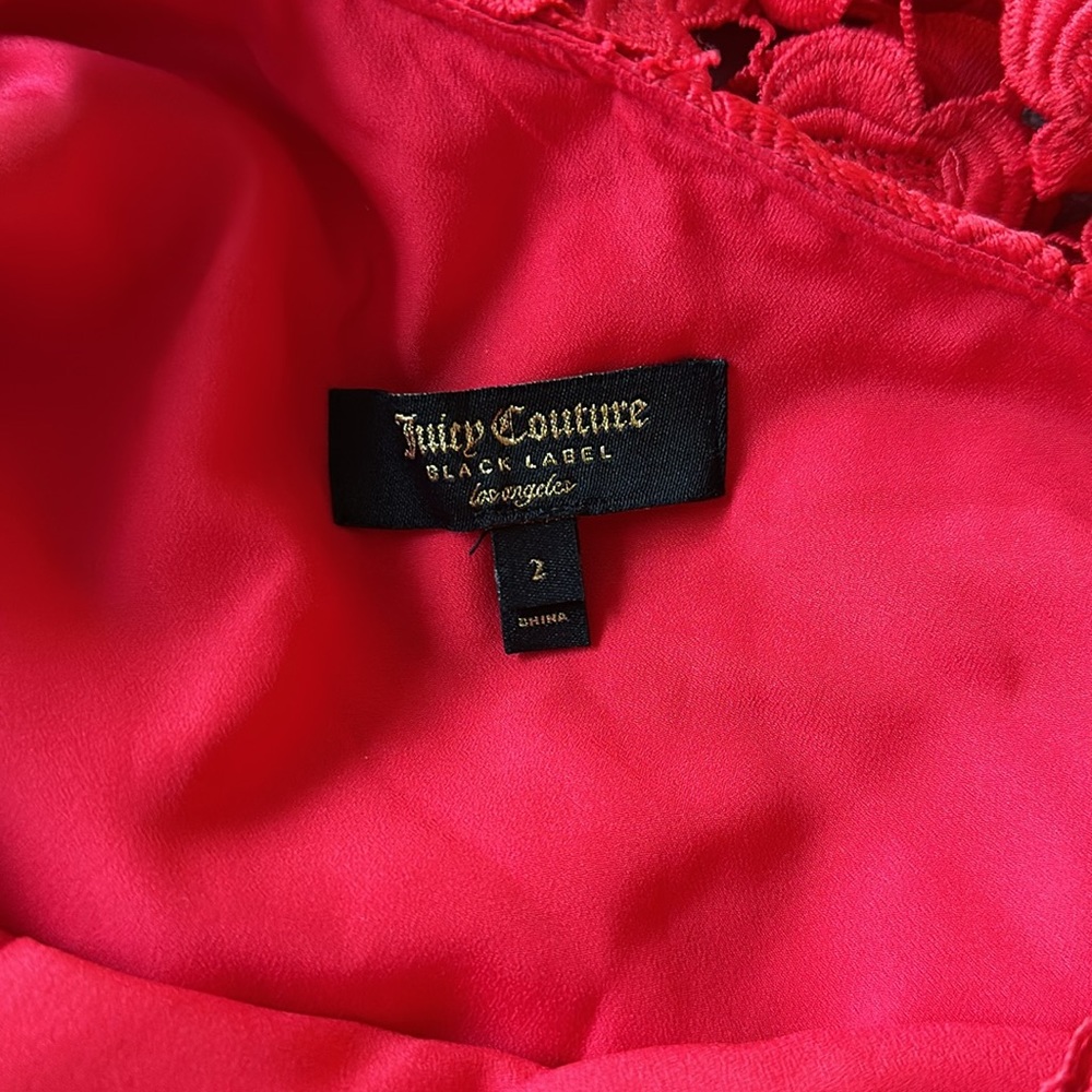 🛍️SALE🛍️ Juicy Couture Black Label Floral Guipure One Shoulder Midi Dress (NWOT) - Picture 8 of 8